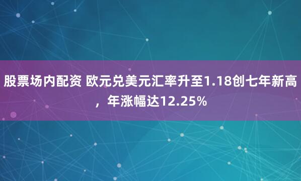 股票场内配资 欧元兑美元汇率升至1.18创七年新高，年涨幅达12.25%